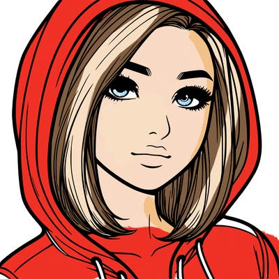realistic adult girl with hoodie on