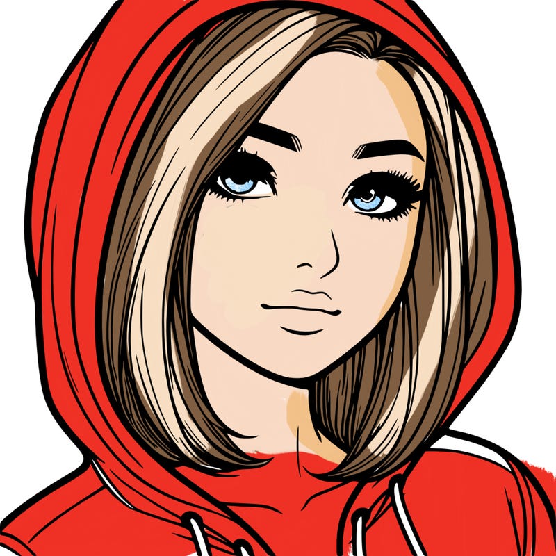 realistic adult girl with hoodie on