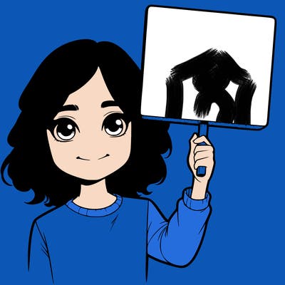 realistic girl holding up a sign