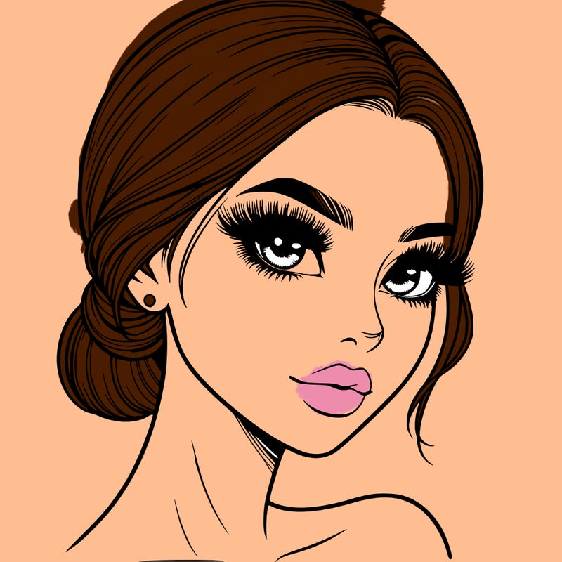 realistic girl with lashes