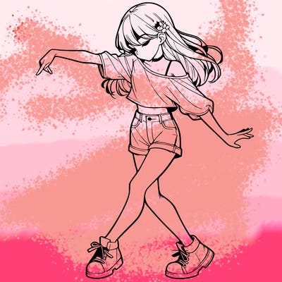 realistic girl danceing