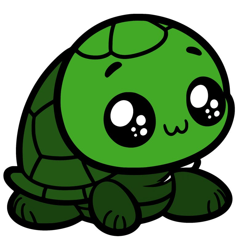 cute little animated turtle