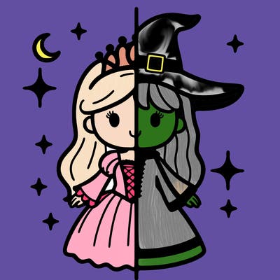 split princess and witch