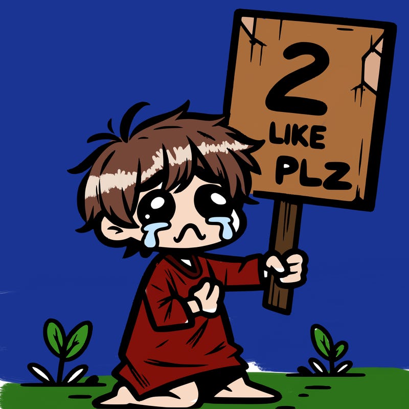 small poor toddler crying with sign that says 2 like plz