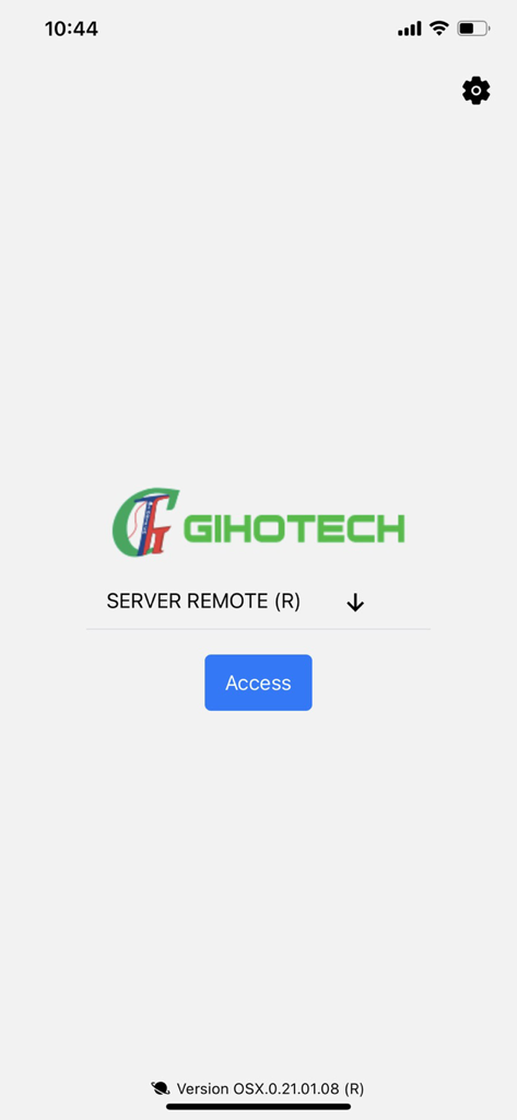 GiHoTech Front Office - Anmeldebildschirm für die Hotelverwaltungs-App GiHoTech Front Office.