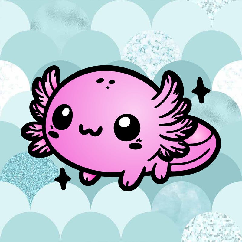 cute easy baby axolotl
