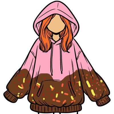 girl in oversized hoodie