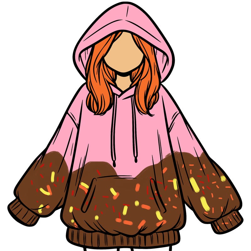 girl in oversized hoodie