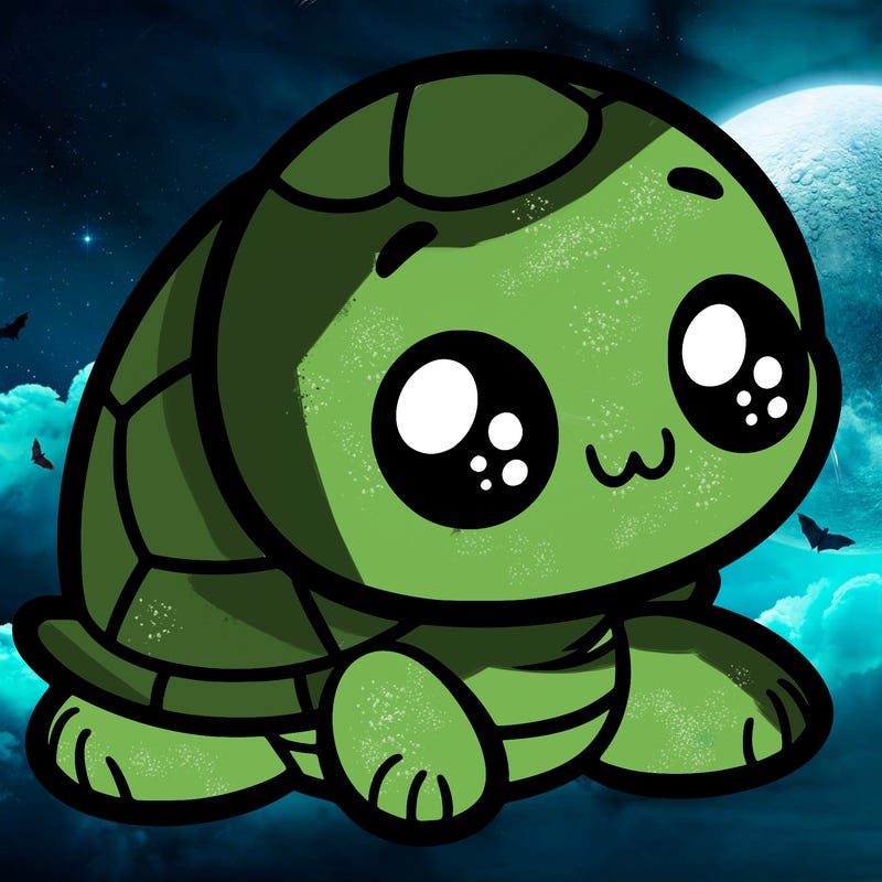 cute little animated turtle