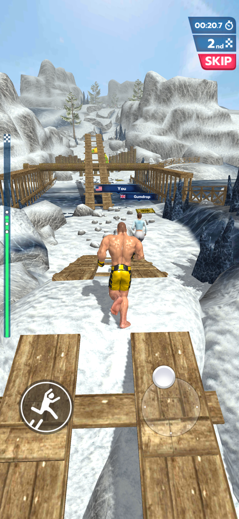 Run Royale: Multiplayer Race - Jogabilidade de corrida multiplayer em um nível de montanha nevada de Run Royale