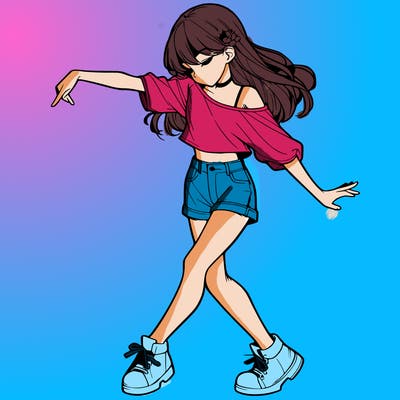 realistic girl danceing