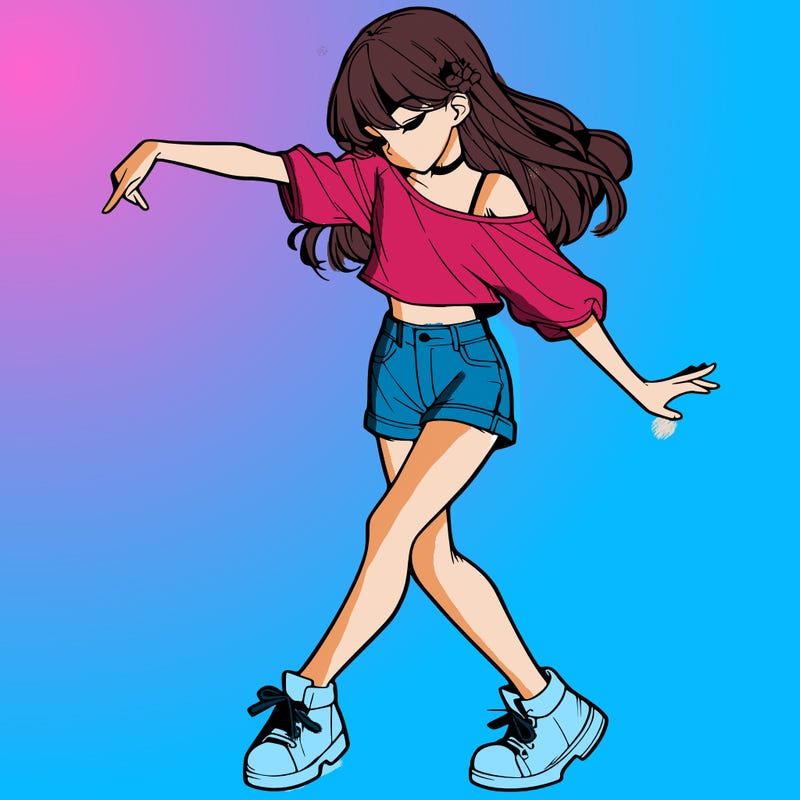 realistic girl danceing