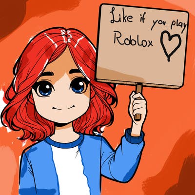 realistic girl holding up a sign