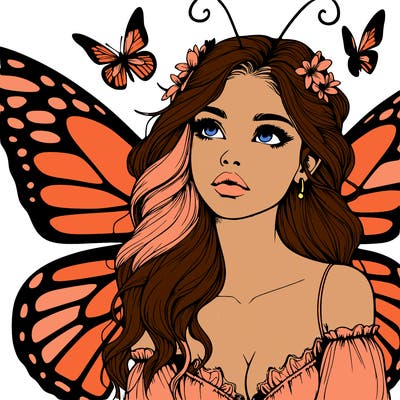 butterfly fairy realistic girl