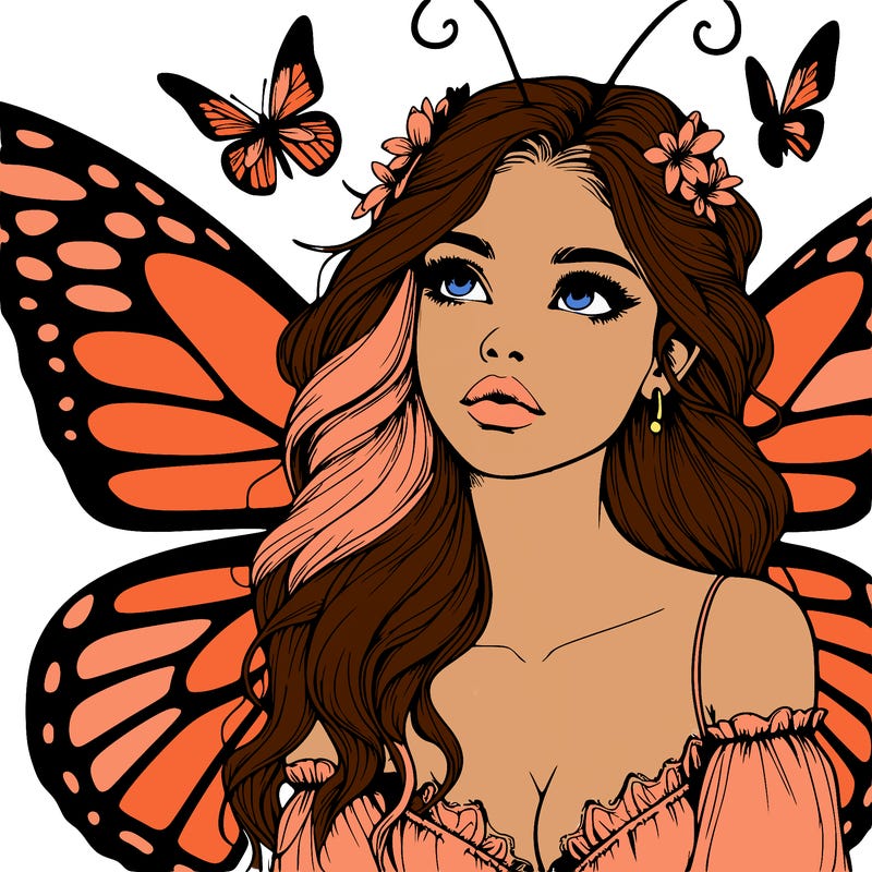 butterfly fairy realistic girl
