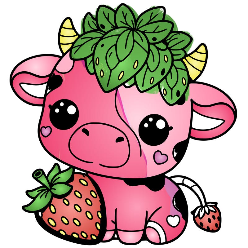 cute strawberry cow