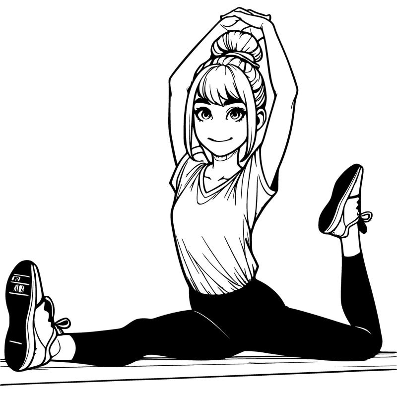 realistic person doing the spilts