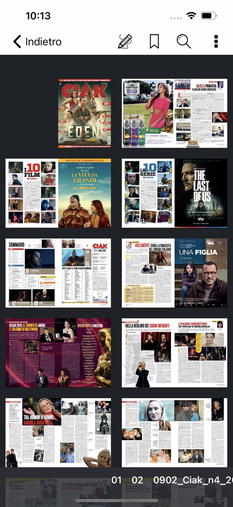 Ciak - Digital - A preview grid of several pages from the Ciak digital movie magazine