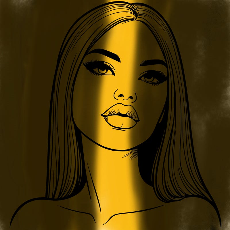 realistic woman with full lips