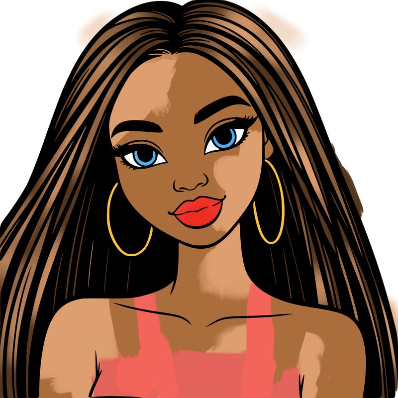 beautiful black woman with straight hair