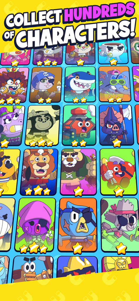 Go Go Magnet! - A grid of colorful pirate themed character cards to collect in the Go Go Magnet app