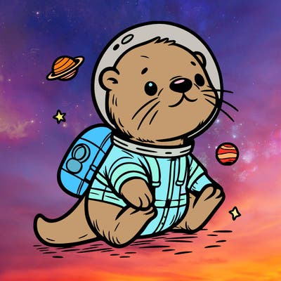 otter in a space suit