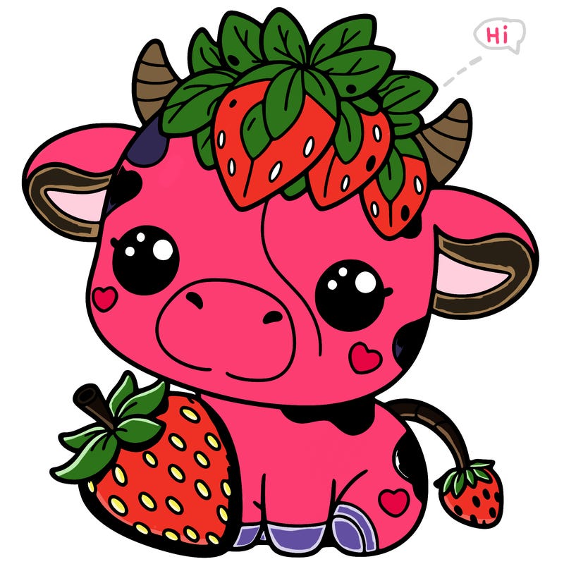 cute strawberry cow