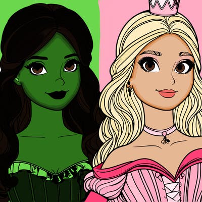 elfaba and glinda realistic girls