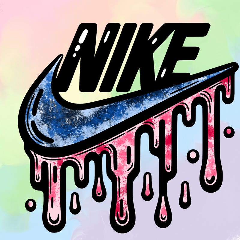 dripping nike logo