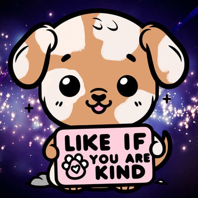 make a sign that says like if you are kind with a cute little dog