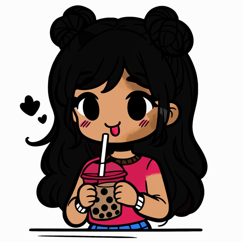 girl drinking boba