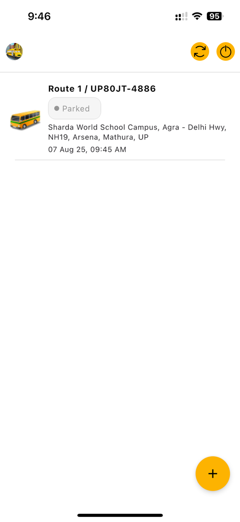 Where is My School Bus - Where is My School Bus app interface showing bus route status and location