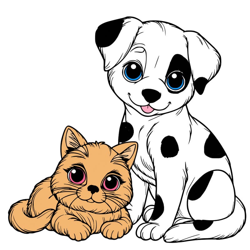 realistic cat and dog