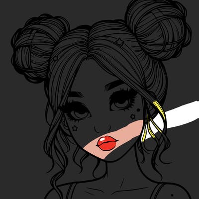 realistic girl with space buns