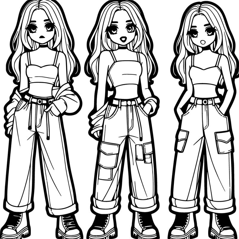 girl with crop top and baggy jeans