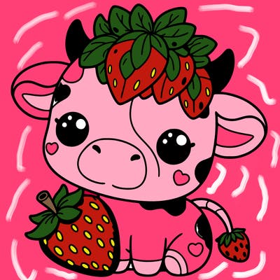 cute strawberry cow