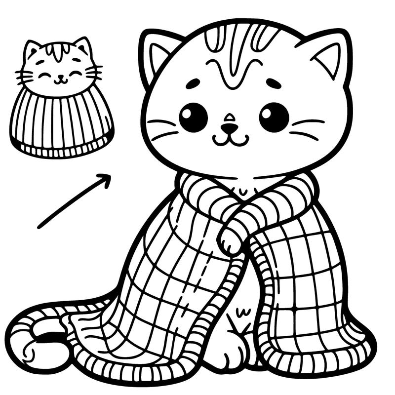 a cat with a tiny blanket