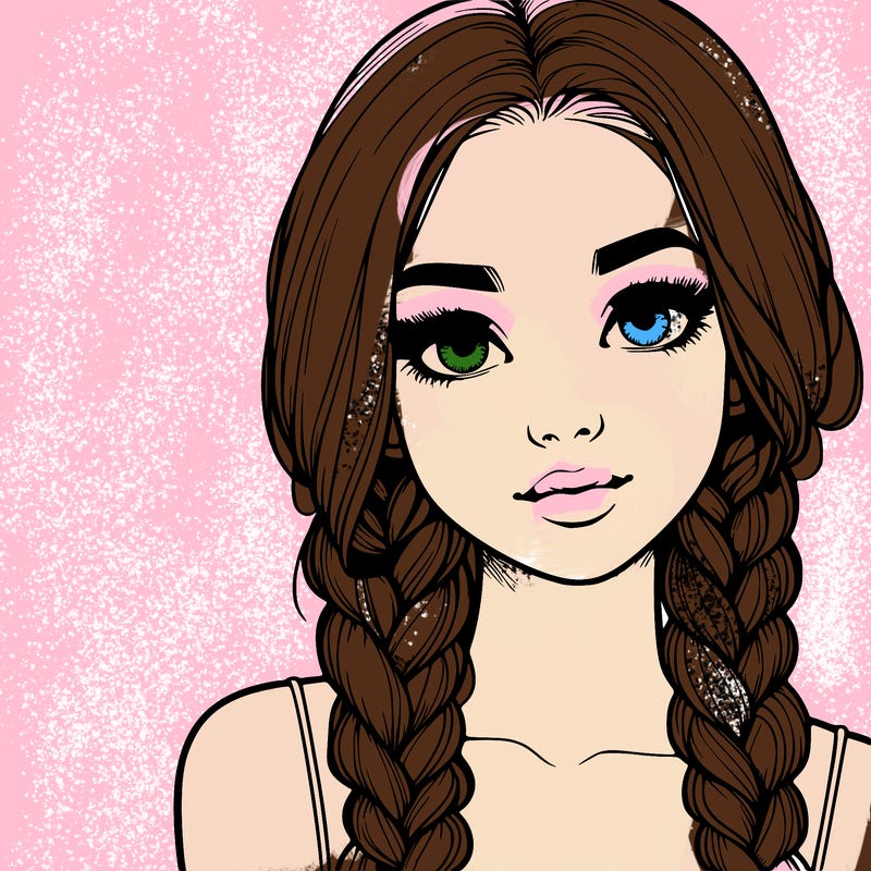 realistic girl with braids