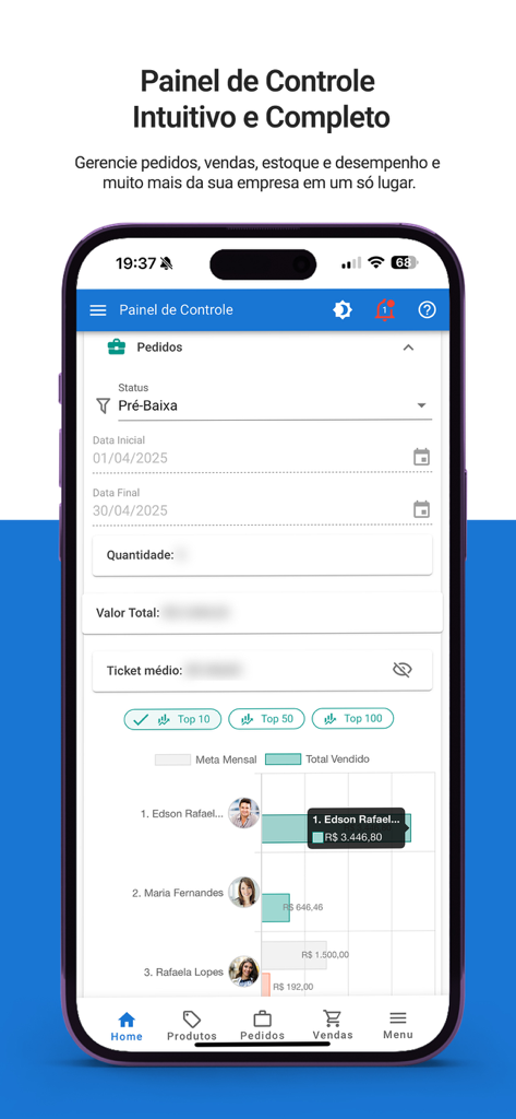 Jueri - Jueri mobile app dashboard showing sales performance and order management for businesses