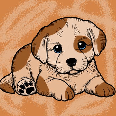 a cute realistic puppy