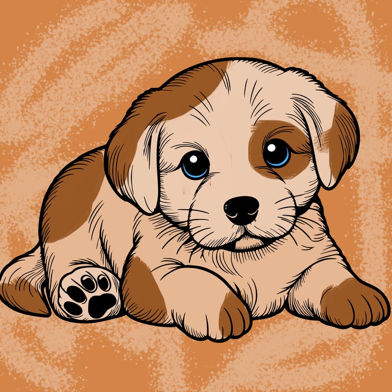 a cute realistic puppy