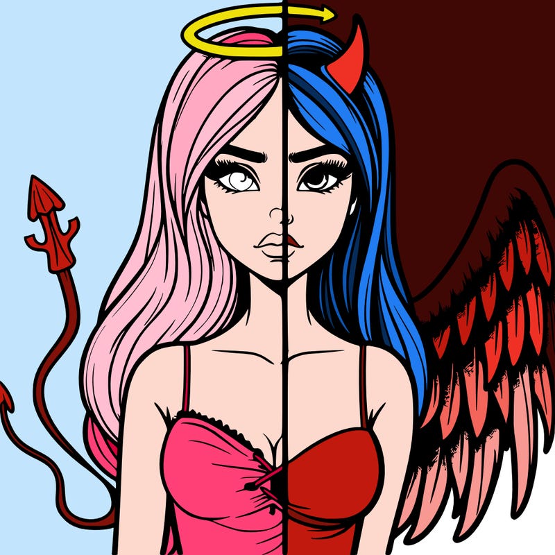 devil vs angel realistic girl