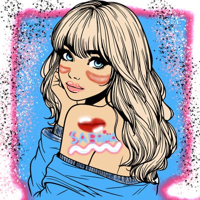 realistic girl with bangs looking over her shoulder