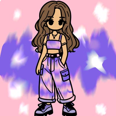 girl in crop top and baggy pants