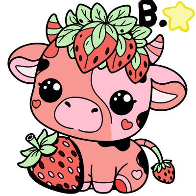 cute strawberry cow