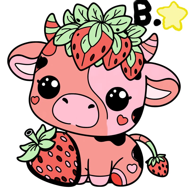cute strawberry cow