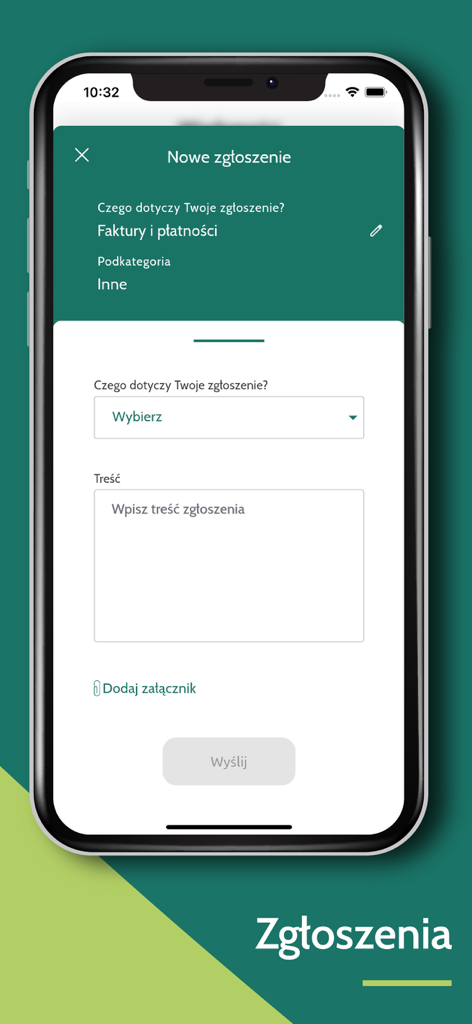 Moje PGE - New request form in the Moje PGE mobile utility app