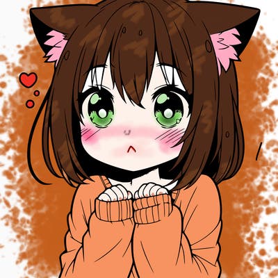 shy anime catgirl