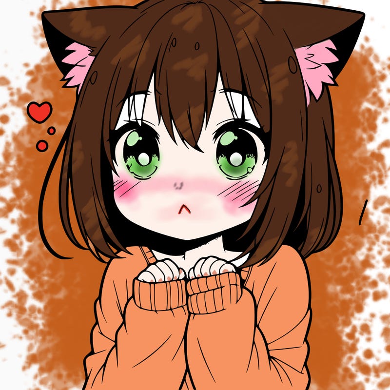 shy anime catgirl