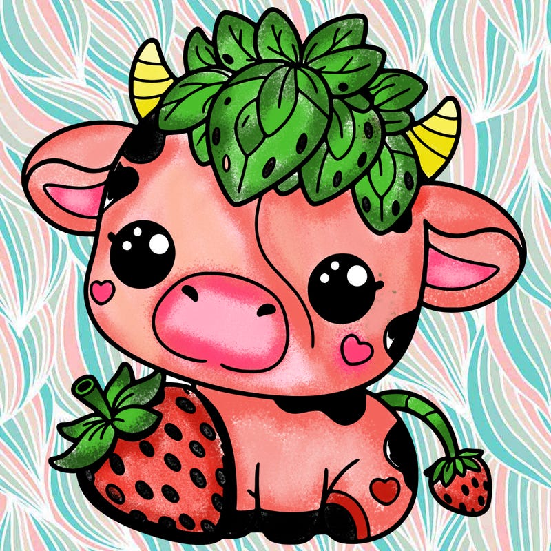 cute strawberry cow